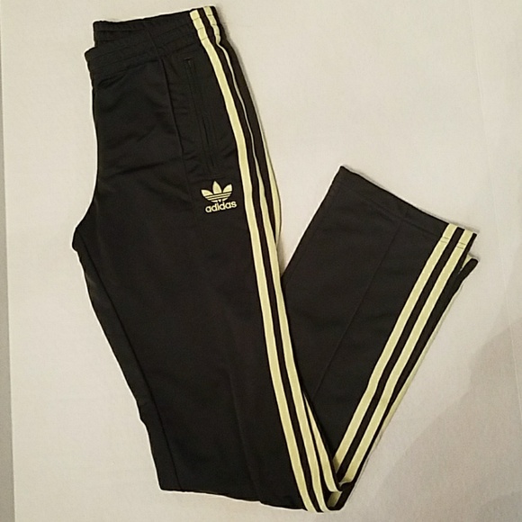 adidas firebird track pants yellow